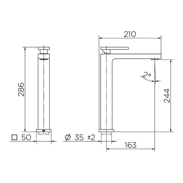 Misturador Monocomando Docol New Edge de Bancada Ouro Polido